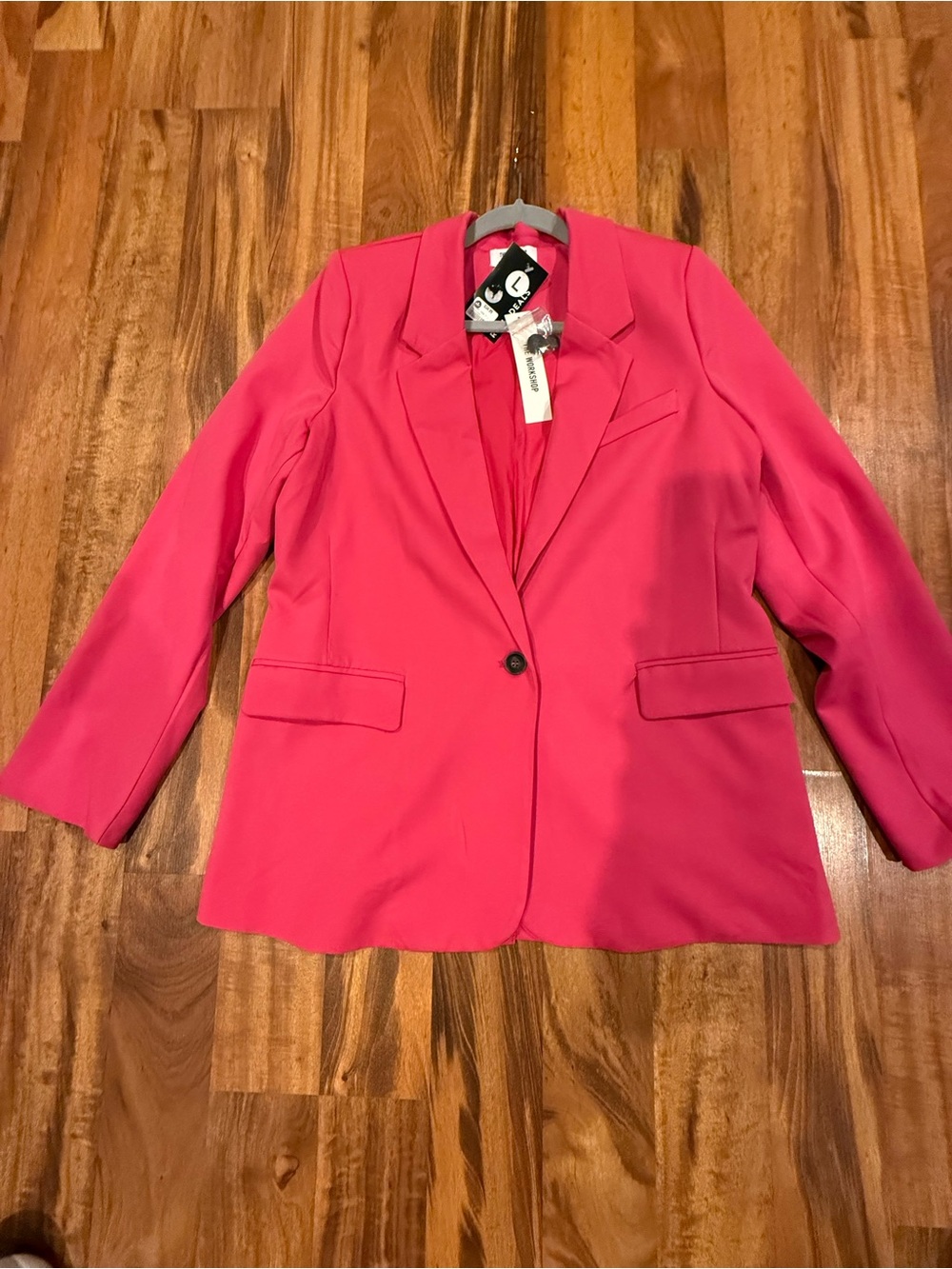 Workshop Republic Clothing Hot Pink Single-Button Blazer